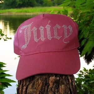 Juicy Couture Pink Sparkling Iridescent Rhinestone Baseball  Cap Y2K 90s SOLD